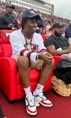 Fredo Bang wearing Bape shorts