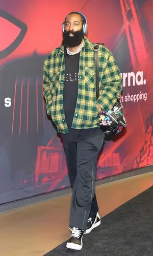 James Harden wearing Celine shirt