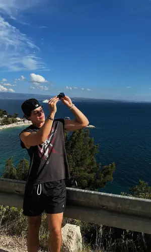 Noah Beck wearing Nirvana t-shirt
