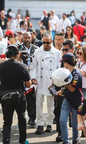 Lewis Hamilton wearing Kenzo boots