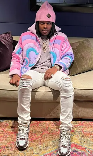 Booka 600’s Outfit in ERL Jacket, Amiri Jeans & Louis Vuitton Hat (2022)