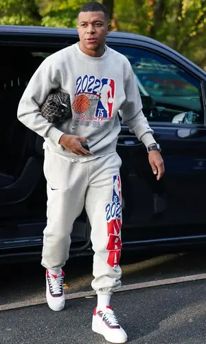 Kylian Mbappe wearing Nike pants