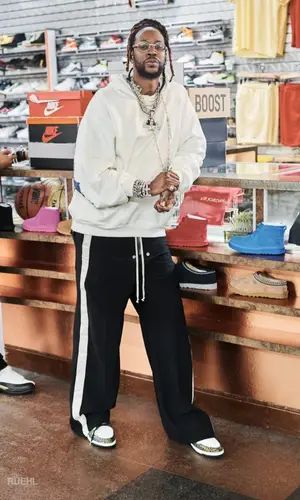 2 Chainz wearing Rick Owens trousers