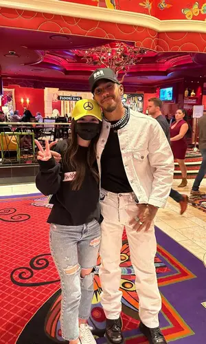 Lewis Hamilton wearing Nahmias cap
