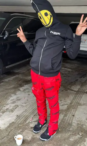 Famous Dex wearing Palidori pants