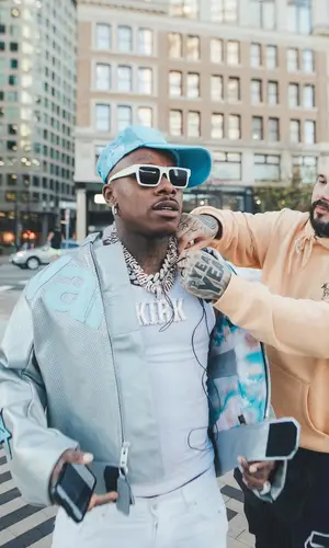 DaBaby wearing Prada eyewear