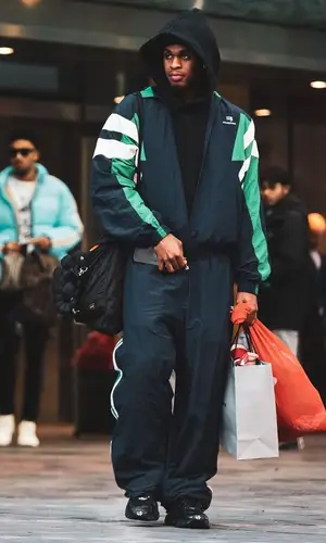 Joshua Christopher wearing Balenciaga pants