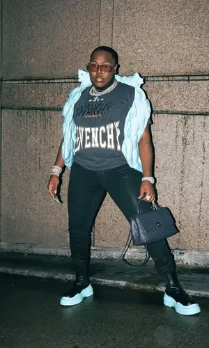 Saucy Santana wearing Rick Owens jeans
