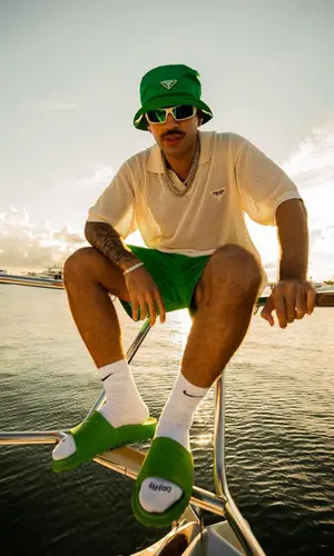 Feid wearing Oakley eyewear