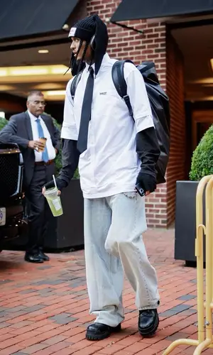 Jordan Clarkson wearing Balenciaga boots