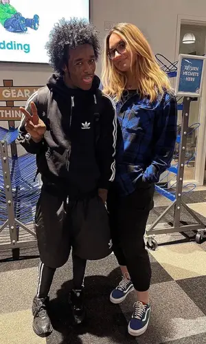 Lil Uzi Vert wearing Adidas shorts