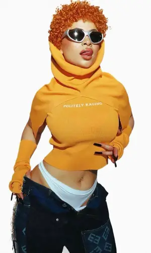 Ice Spice wearing Andre Emery jeans