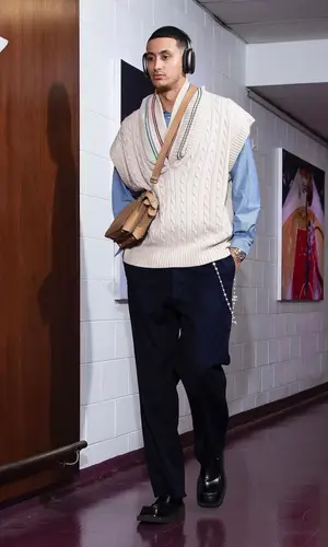 Kyle Kuzma wearing Fendi bag
