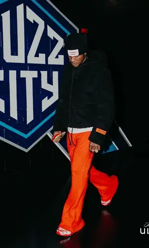 LaMelo Ball wearing Heron Preston jacket