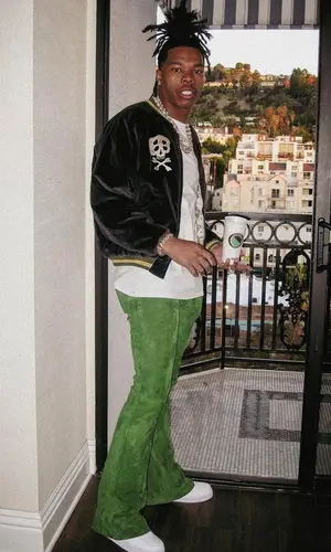 Lil Baby wearing Cout De La Liberte trousers