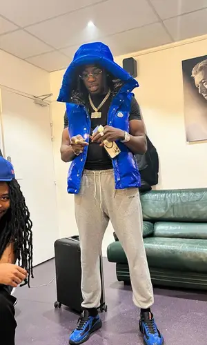 Gazo wearing Moncler jacket