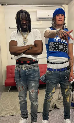 Gazo wearing B.B. Simon belt