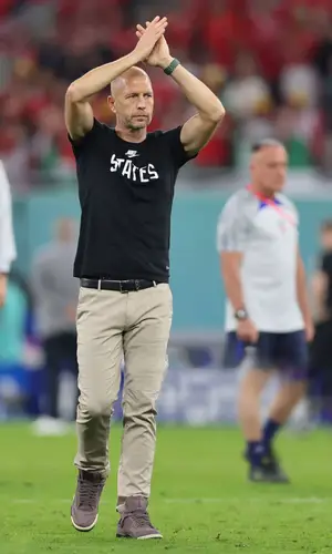 Gregg Berhalter wearing Ferragamo belt