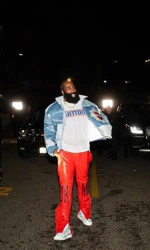 James Harden wearing Louis Vuitton t-shirt
