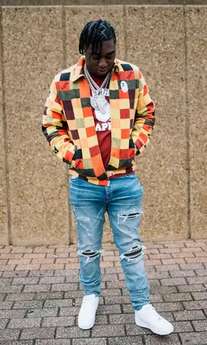 Fredo Bang wearing Bape jacket