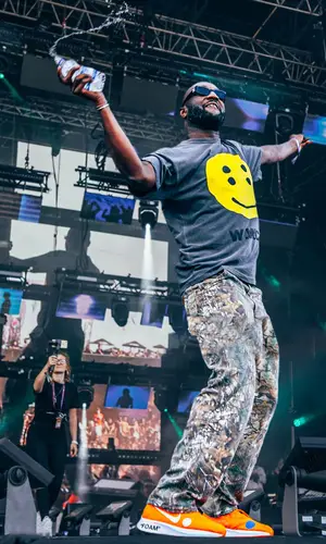 Virgil Abloh wearing Cactus Plant Flea Market t-shirt