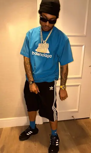 Lil Meech wearing Adidas sock