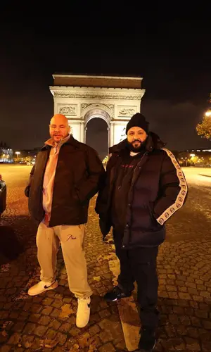Fat Joe wearing Rhude sweatshirt