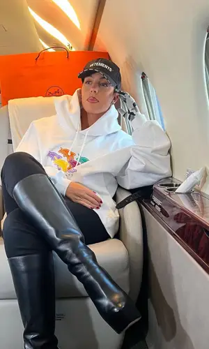 Georgina Rodriguez wearing Vetements hoody