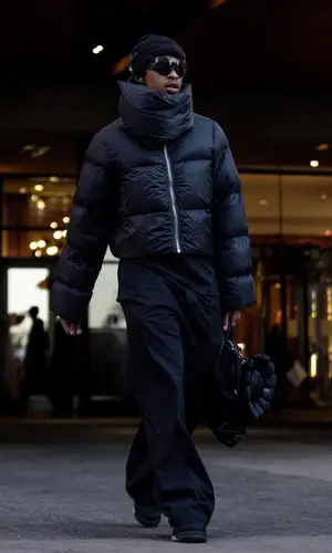 Joshua Christopher’s Outfit in Rick Owens Jacket, Takashi Murakami Bag & Balenciaga Eyewear (2022)