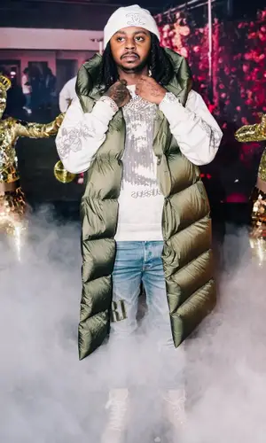 Babyface Ray wearing Saint Michael sweatshirt
