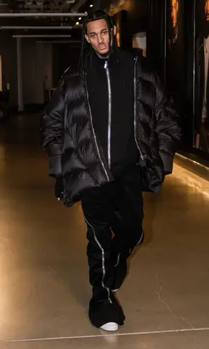 Jordan Clarkson wearing Rick Owens trousers