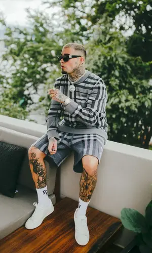 Gera MX wearing Burberry shorts