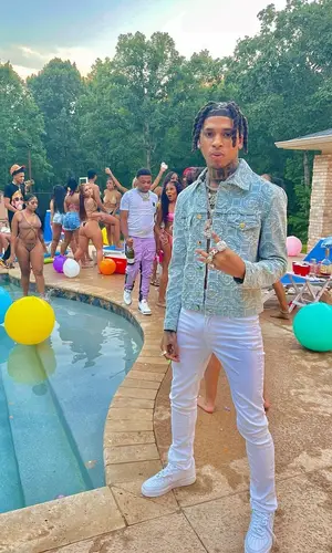 NLE Choppa wearing Celine underwear