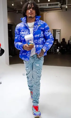 King Cid wearing Ricco Gioventu jeans