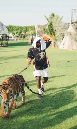 DaBaby wearing Balenciaga shorts