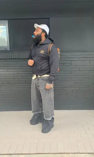 ASAP Bari wearing Balenciaga jeans