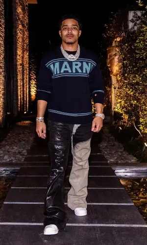 Justin Dior Combs wearing Marni sweater