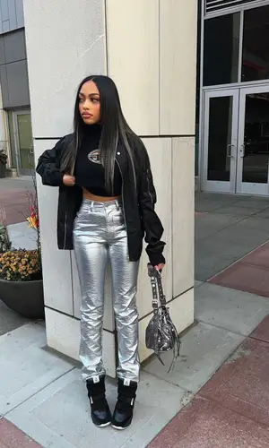 Jodie Woods wearing Rick Owens jacket