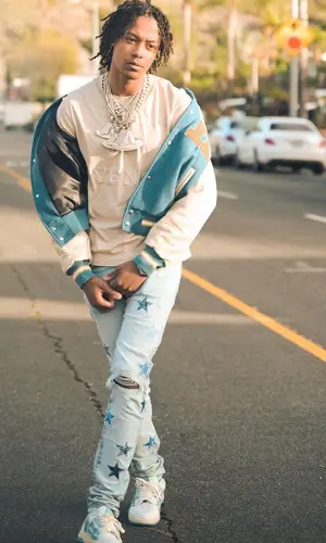 Skilla Baby wearing Rhude jacket