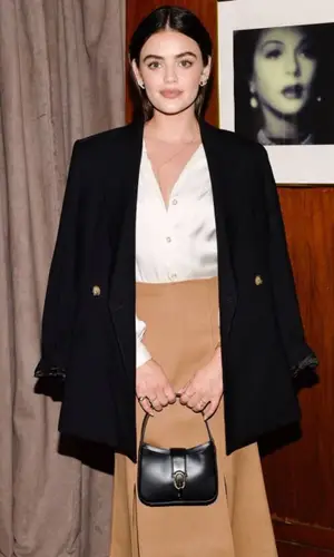 Lucy Hale wearing Anine Bing bag