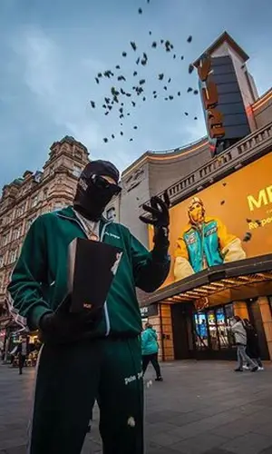 Meekz wearing Palm Angels jacket