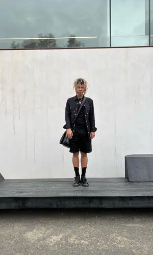 Iann Dior wearing Rick Owens bag