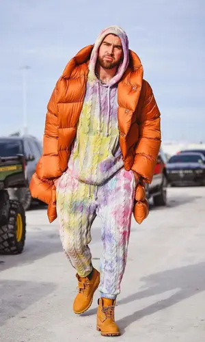 Travis Kelce wearing Camp High pants