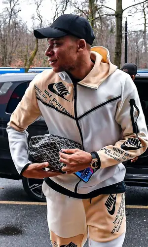 Kylian Mbappe wearing Nike pants