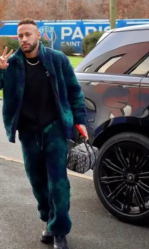 Neymar wearing Louis Vuitton sweatshirt