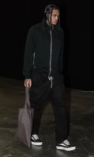 Jordan Clarkson wearing Rick Owens bag