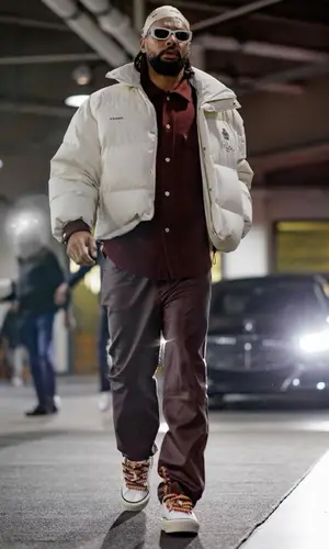Patty Mills wearing Frame jacket
