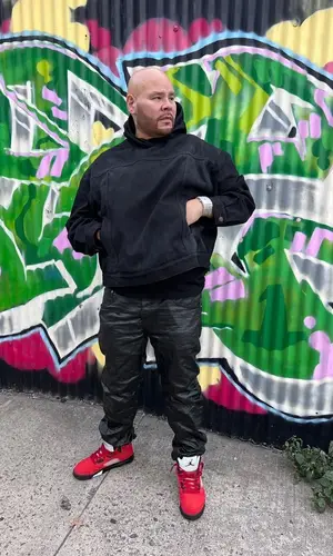 Fat Joe’s Outfit in Balenciaga Jacket, Purple Brand Shirt & Jordan Sneakers (2022)