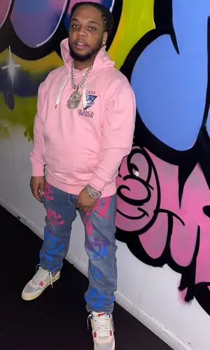 Don Q’s Outfit in Casablanca Hoodie, Denim Tears Jeans & Bstroy (2022)