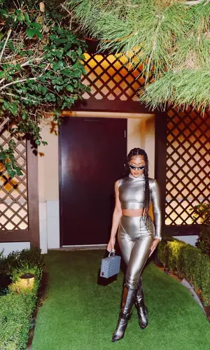 Bia wearing Goyard bag
